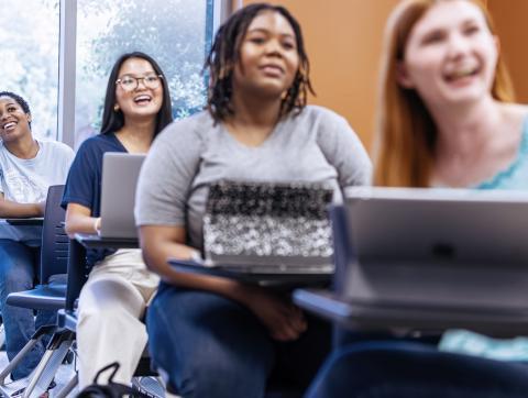 Undergraduate students in a classroom